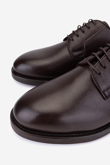  Valmenti Erkek Hakiki Deri Kahverengi Klasik Ayakkabı