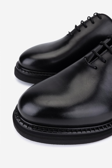  Valmenti Erkek Hakiki Deri Siyah Casual Ayakkabı