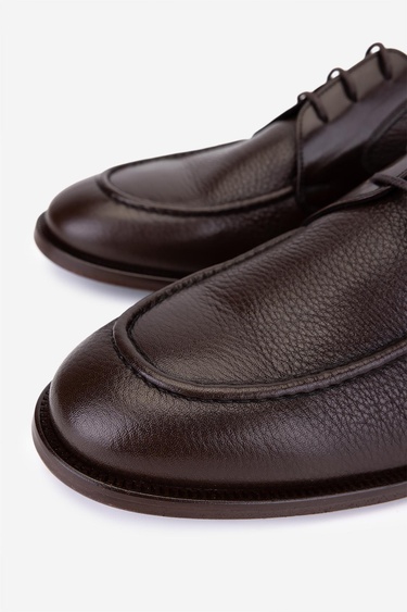  Valmenti Erkek Hakiki Deri Kahverengi Klasik Ayakkabı