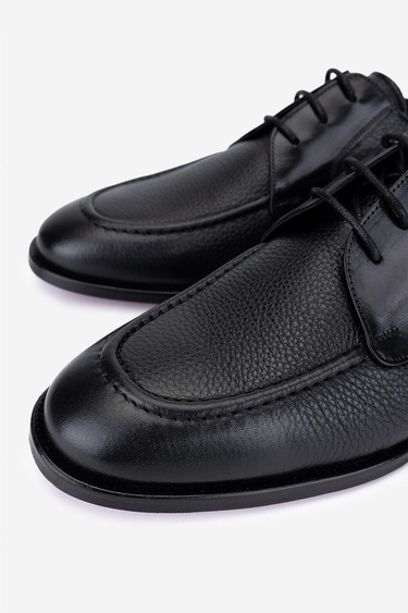  Valmenti Erkek Hakiki Deri Siyah Floter Klasik Ayakkabı