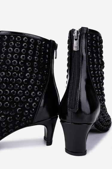  Valmenti Kadın Hakiki Deri Siyah Topuklu Bot