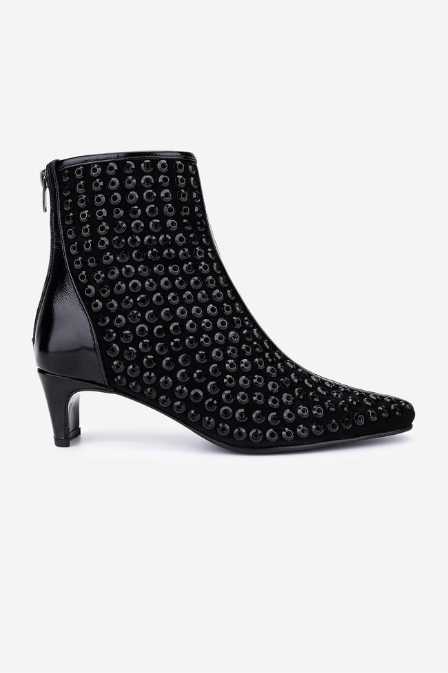  Valmenti Kadın Hakiki Deri Siyah Topuklu Bot