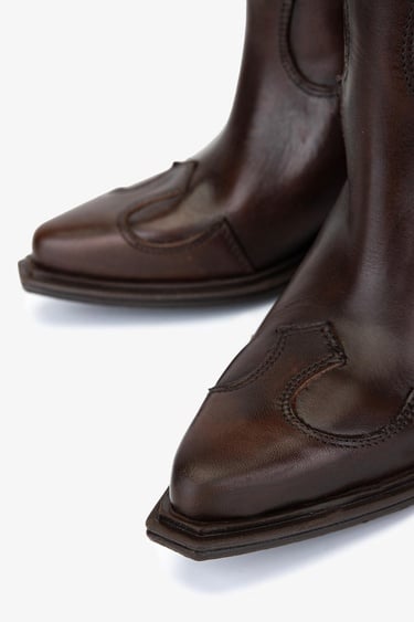  Valmenti Kadın Hakiki Deri Kahverengi Western Çizme