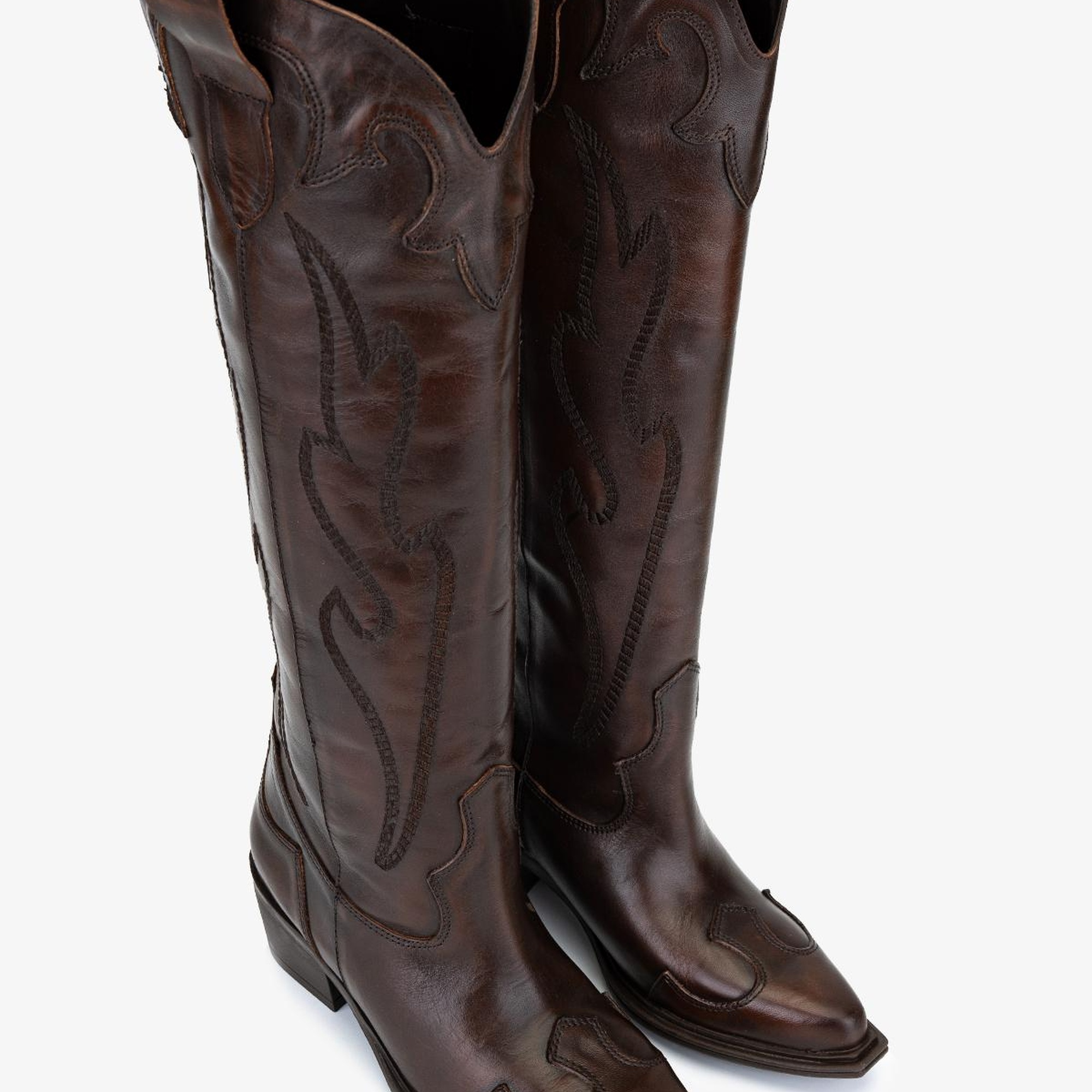 Valmenti Kadın Hakiki Deri Kahverengi Western Çizme