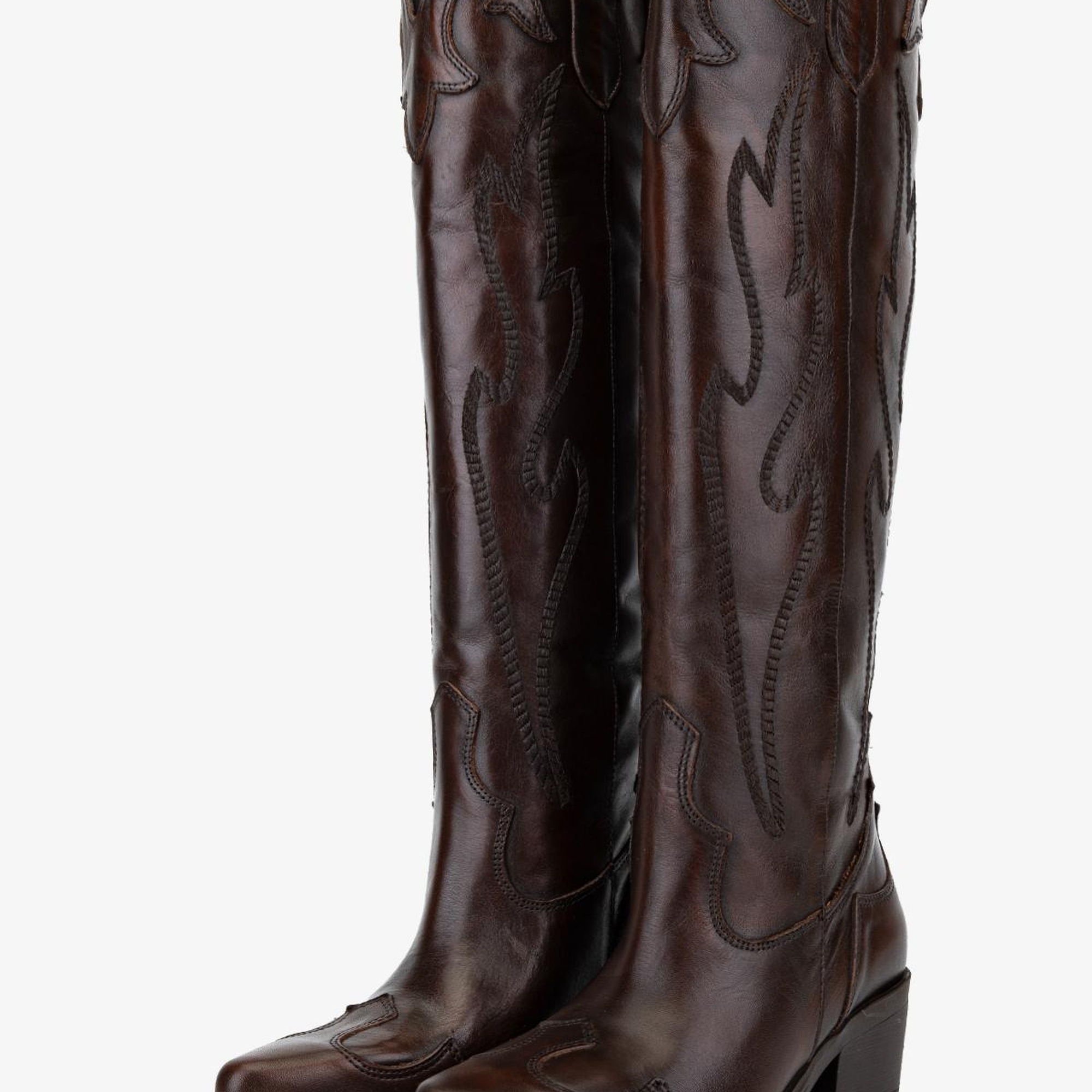 Valmenti Kadın Hakiki Deri Kahverengi Western Çizme