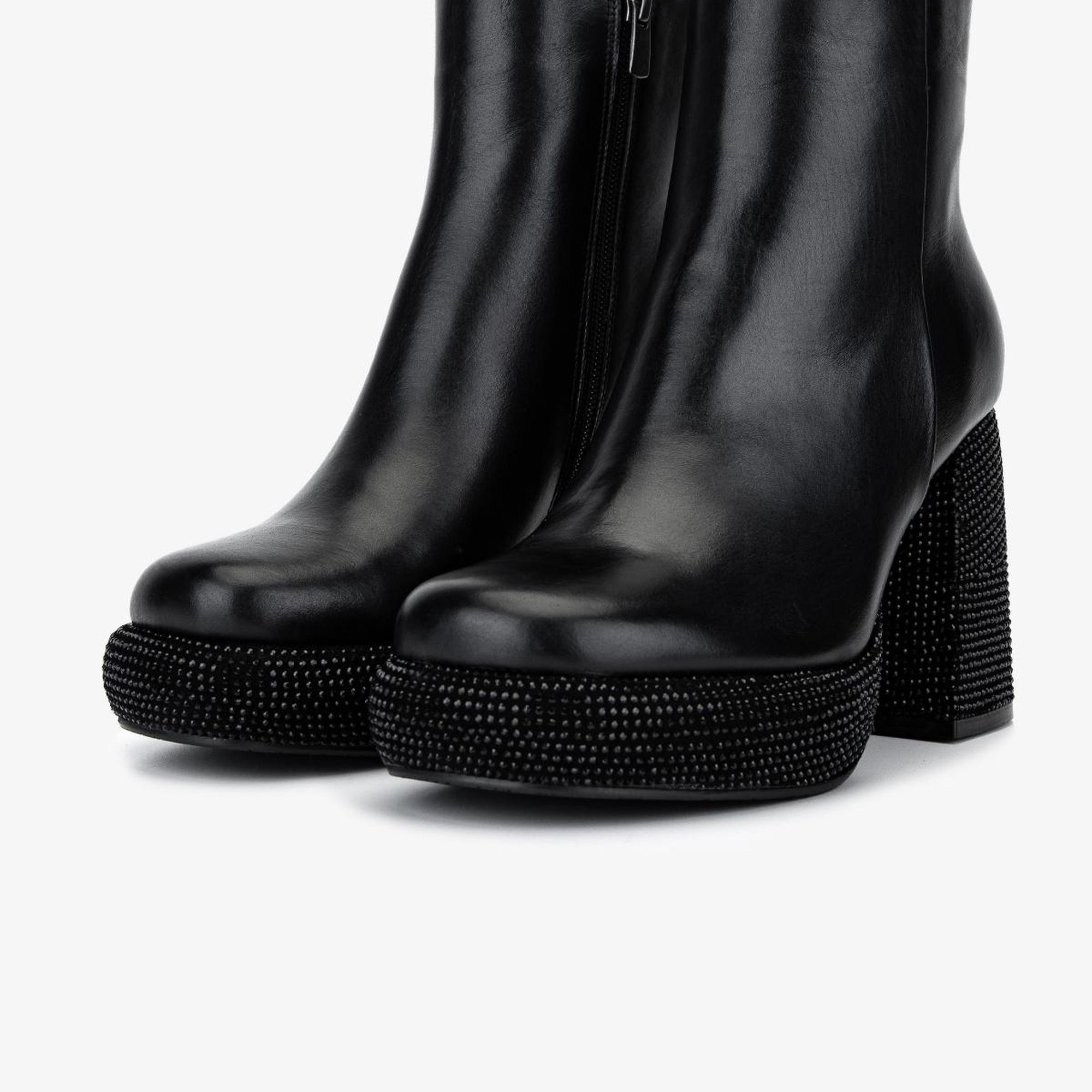 Valmenti Kadın Hakiki Deri Siyah Deri Topuklu Bot