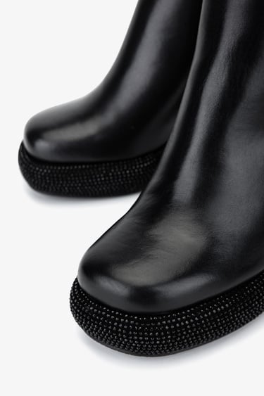  Valmenti Kadın Hakiki Deri Siyah Deri Topuklu Bot