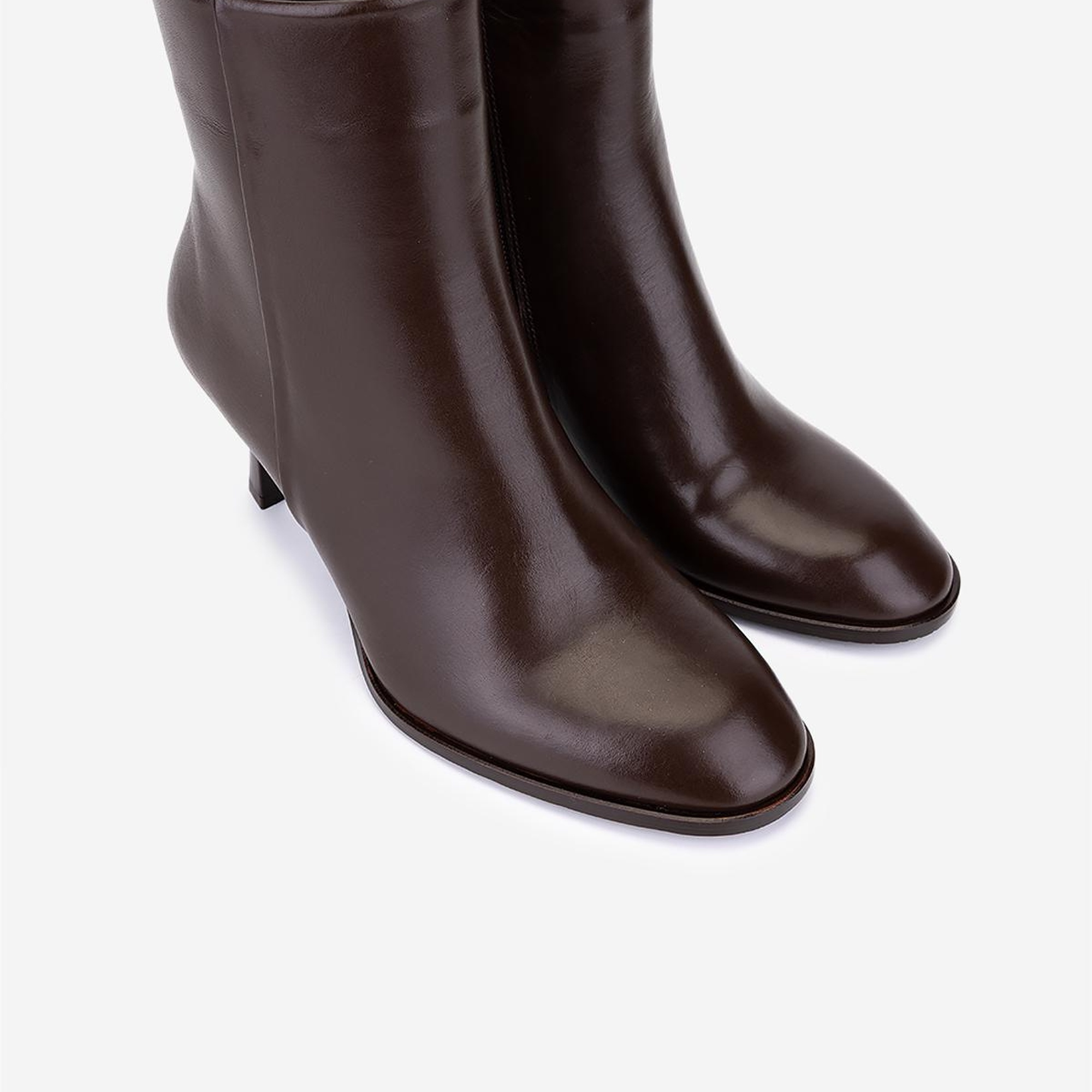 Valmenti Kadın Hakiki Deri Kahverengi Topuklu Bot