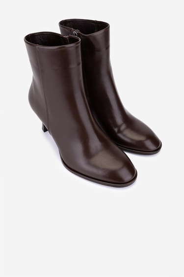  Valmenti Kadın Hakiki Deri Kahverengi Topuklu Bot