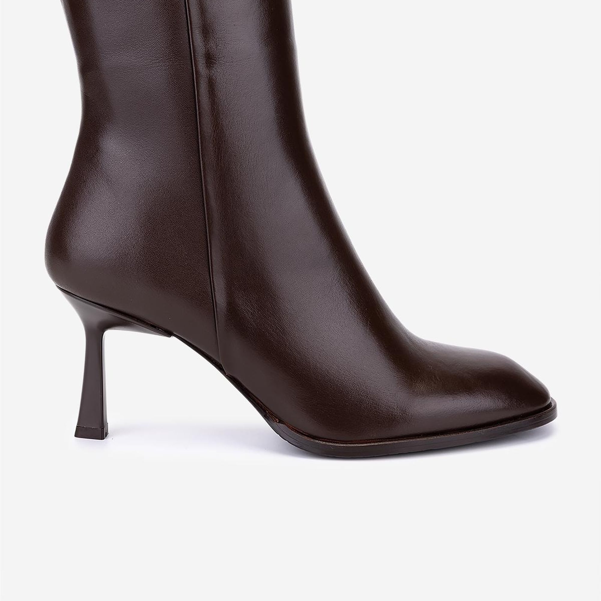 Valmenti Kadın Hakiki Deri Kahverengi Topuklu Bot