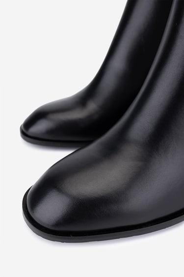  Valmenti Kadın Hakiki Deri Siyah Deri Topuklu Bot