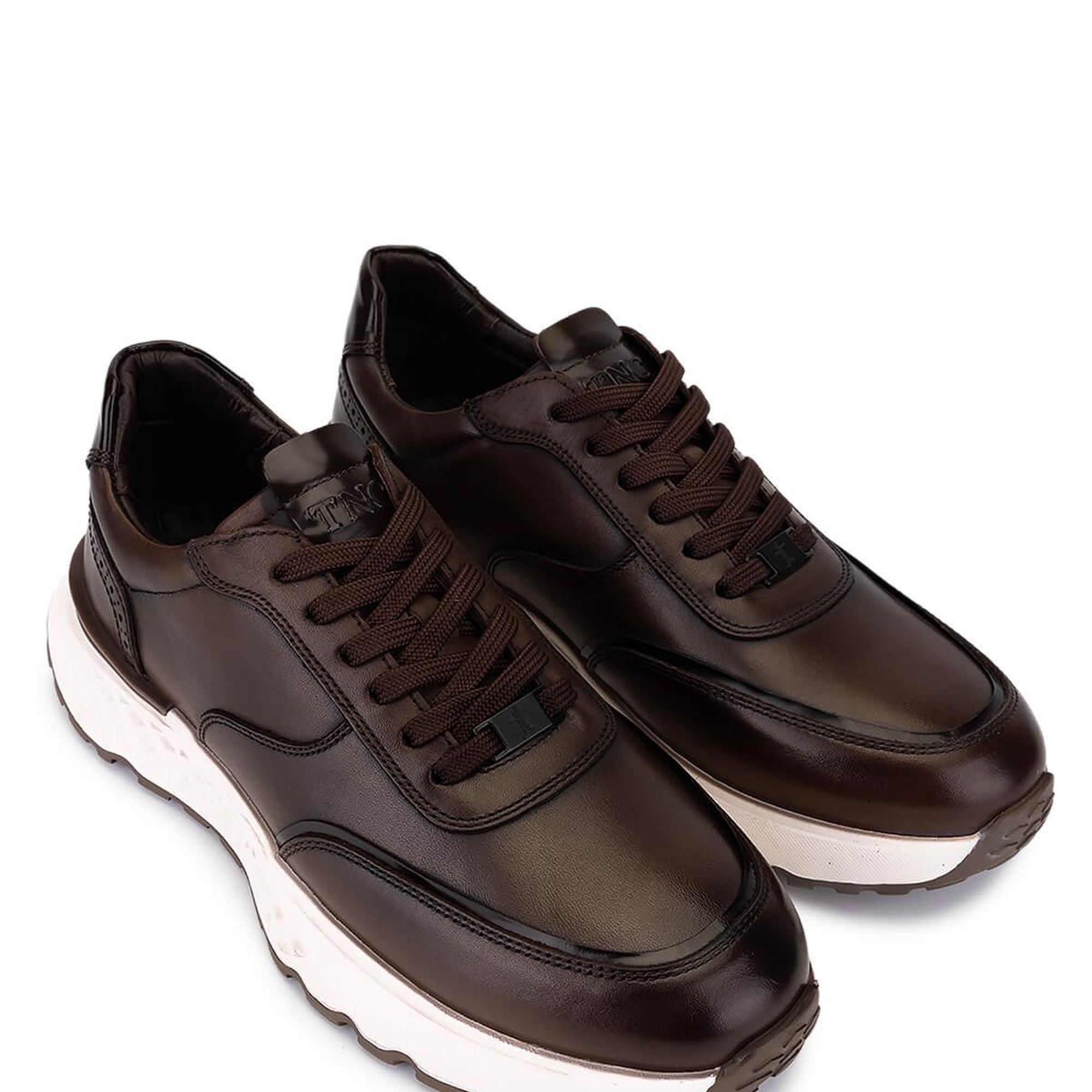 Tamer Tanca Erkek Hakiki Deri Kahverengi Sneakers & Spor Ayakkabı