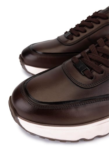  Tamer Tanca Erkek Hakiki Deri Kahverengi Sneakers & Spor Ayakkabı