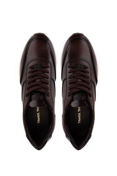  Tamer Tanca Erkek Hakiki Deri Kahverengi Sneakers & Spor Ayakkabı