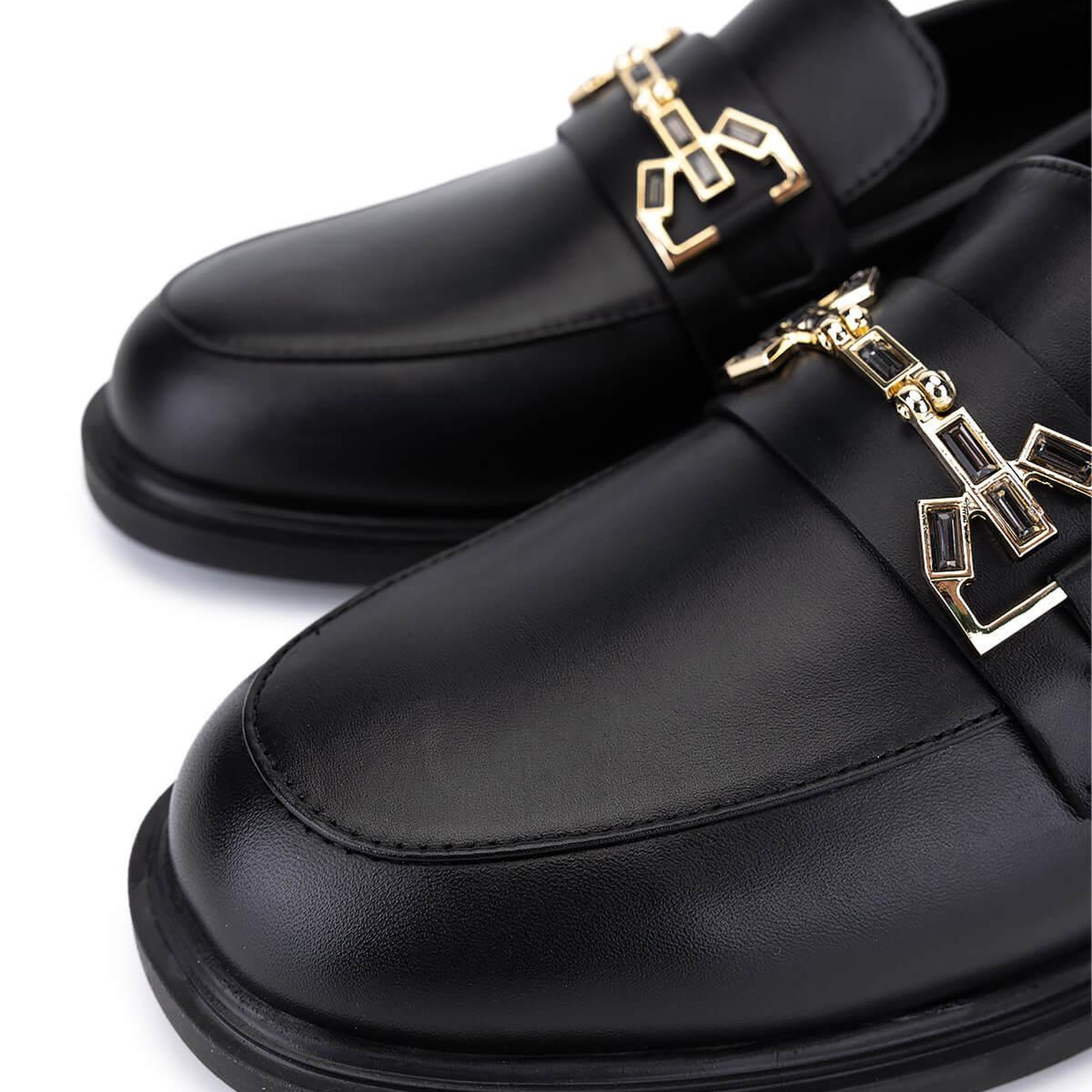 Tamer Tanca Kadın Hakiki Deri Siyah Deri Loafer Ayakkabı