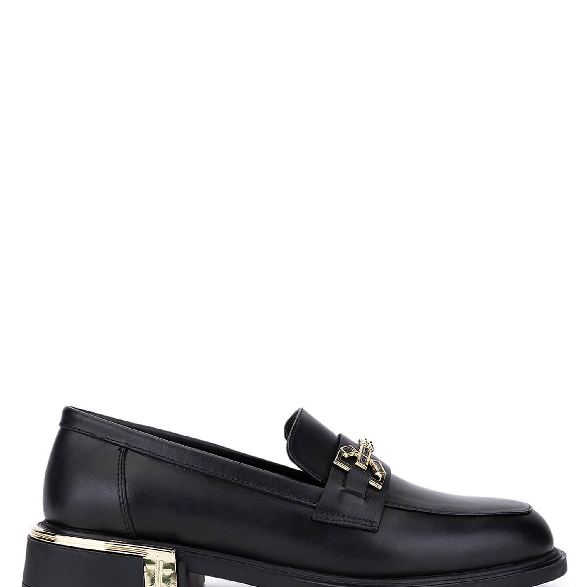 Tamer Tanca Kadın Hakiki Deri Siyah Deri Loafer Ayakkabı