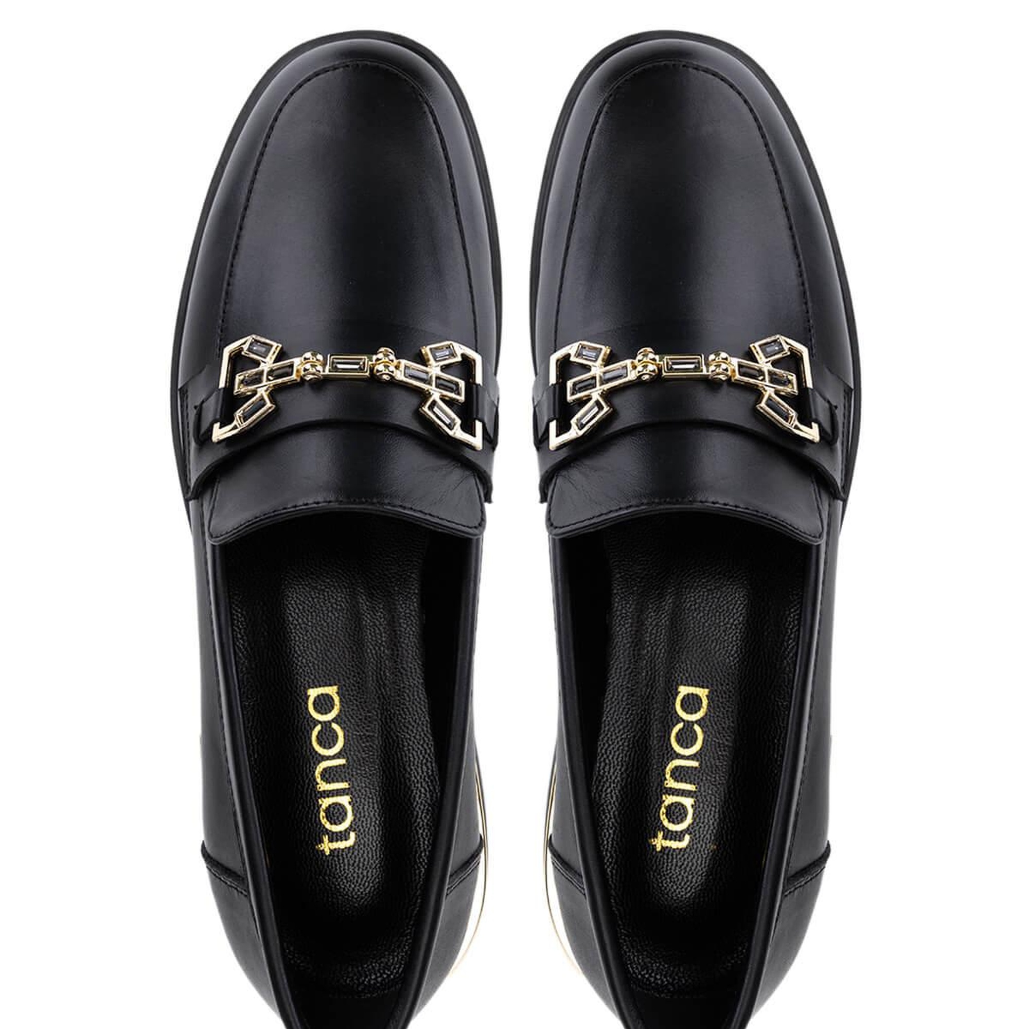 Tamer Tanca Kadın Hakiki Deri Siyah Deri Loafer Ayakkabı