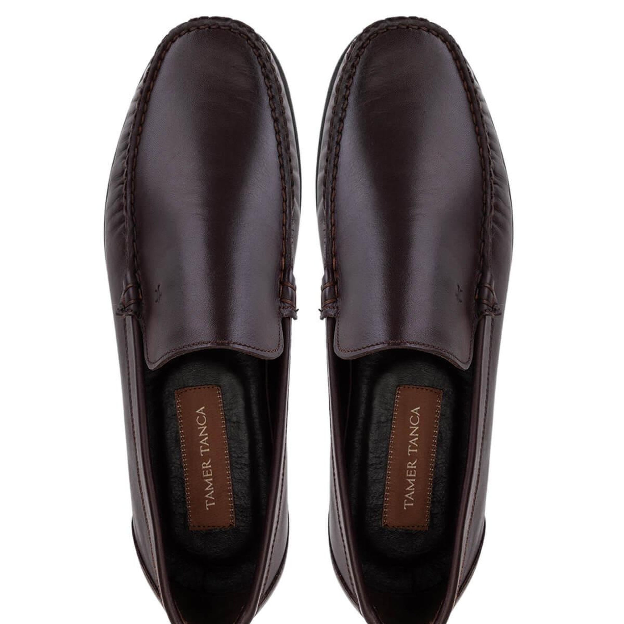 Tamer Tanca Erkek Hakiki Deri Kahverengi Loafer Ayakkabı