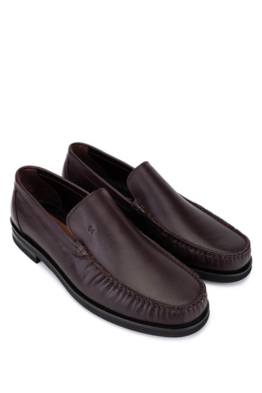  Tamer Tanca Erkek Hakiki Deri Kahverengi Loafer Ayakkabı