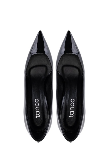  Tamer Tanca Kadın Siyah Rugan Topuklu Ayakkabı