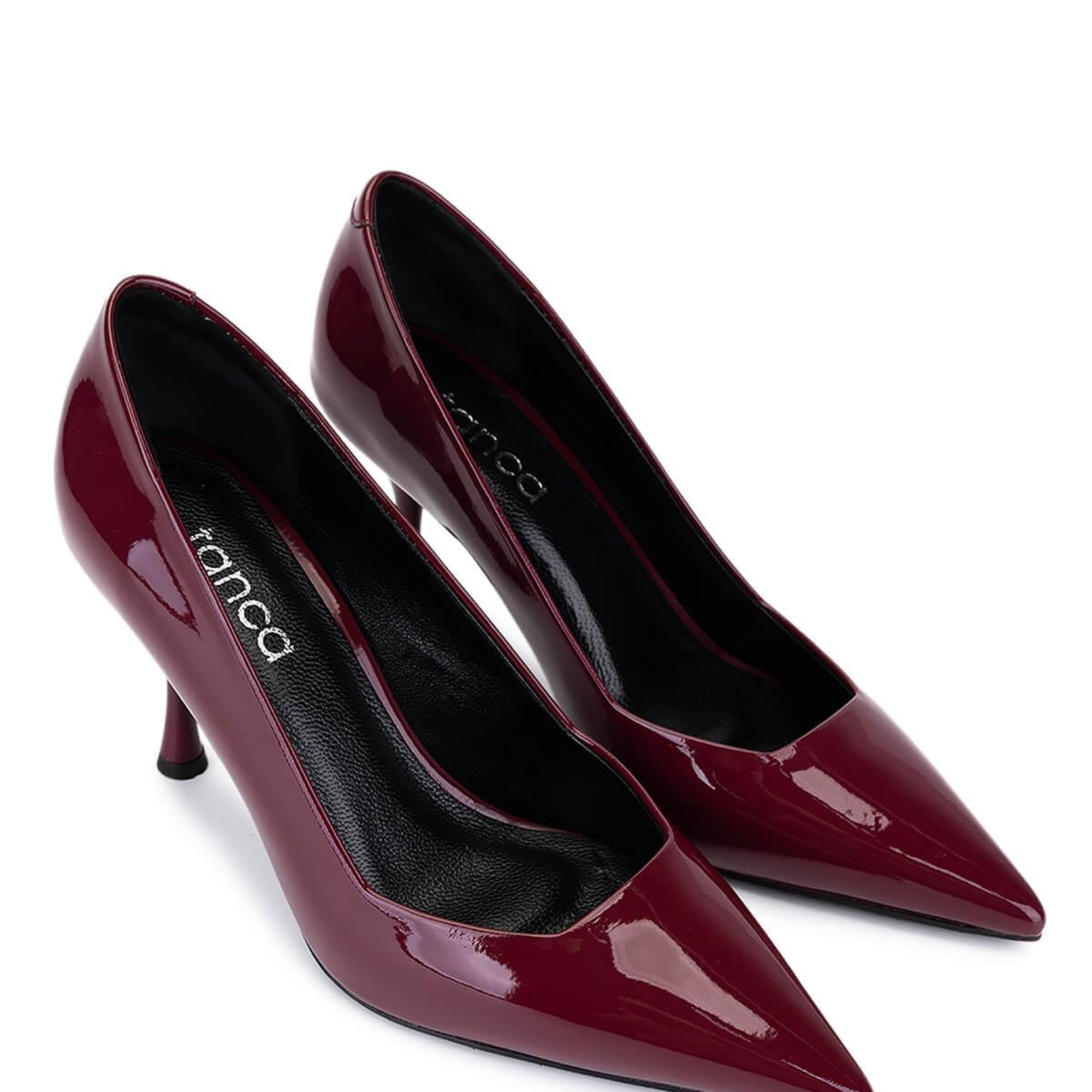 Tamer Tanca Kadın Bordo Rugan Topuklu Ayakkabı