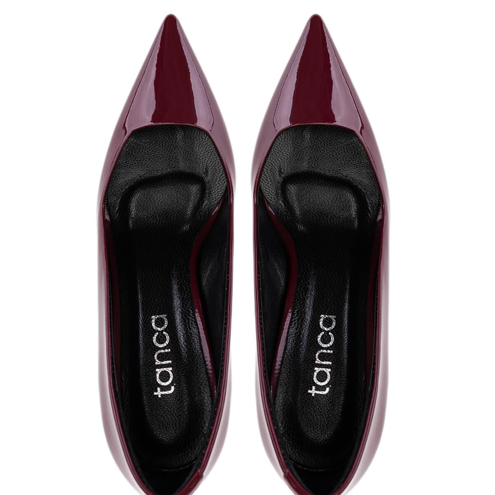 Tamer Tanca Kadın Bordo Rugan Topuklu Ayakkabı