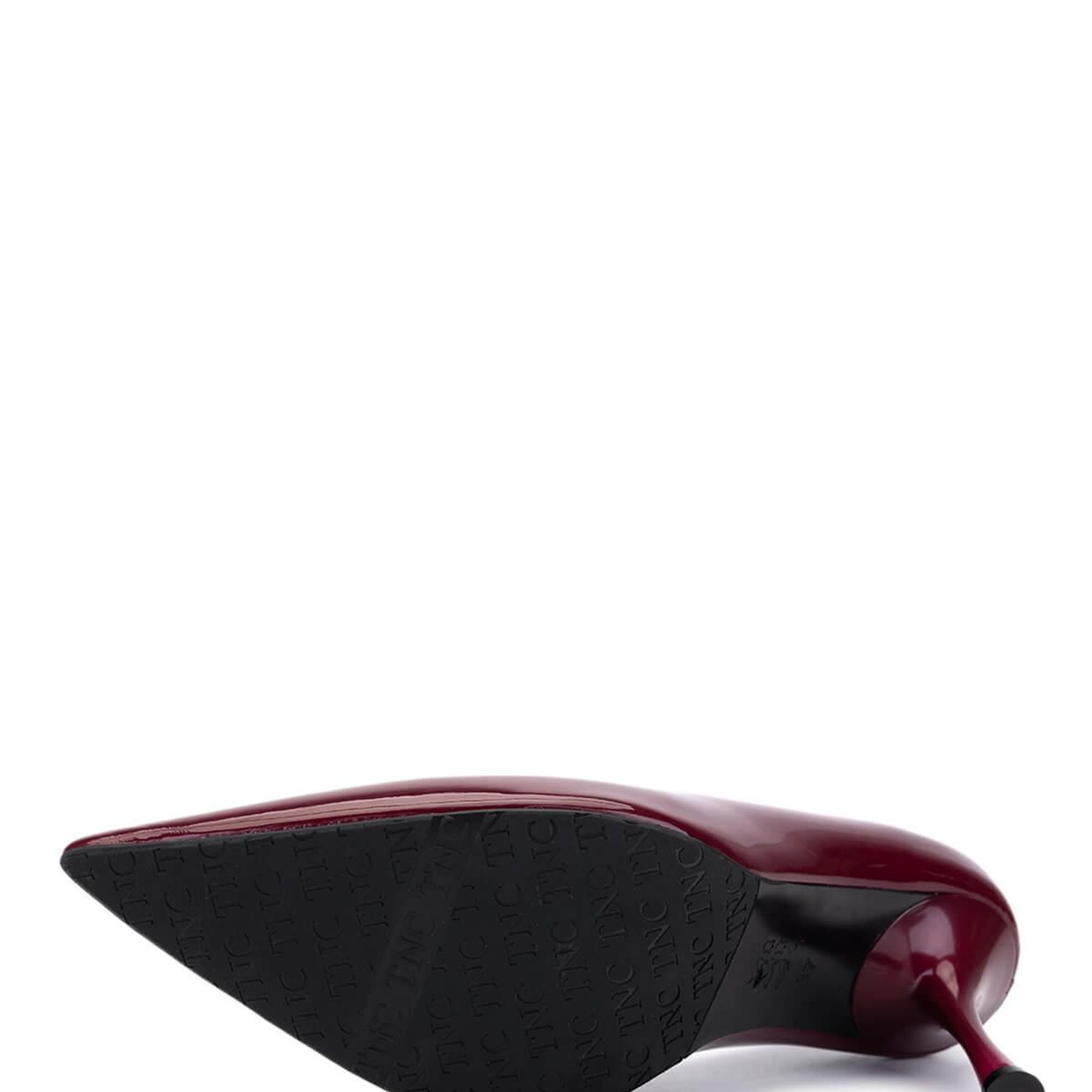 Tamer Tanca Kadın Bordo Rugan Topuklu Ayakkabı