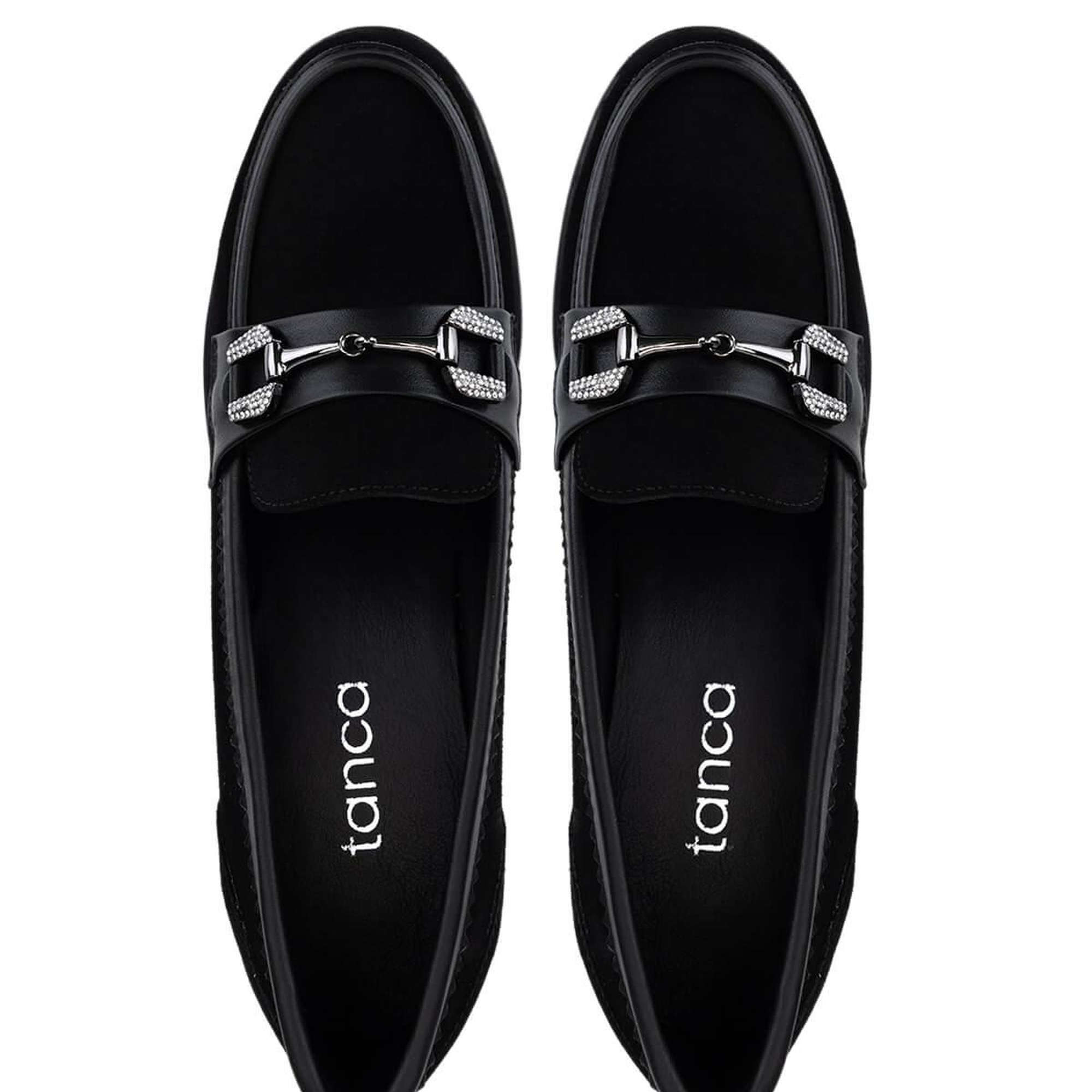 Tamer Tanca Kadın Hakiki Deri Siyah Süet Makosen Ayakkabı