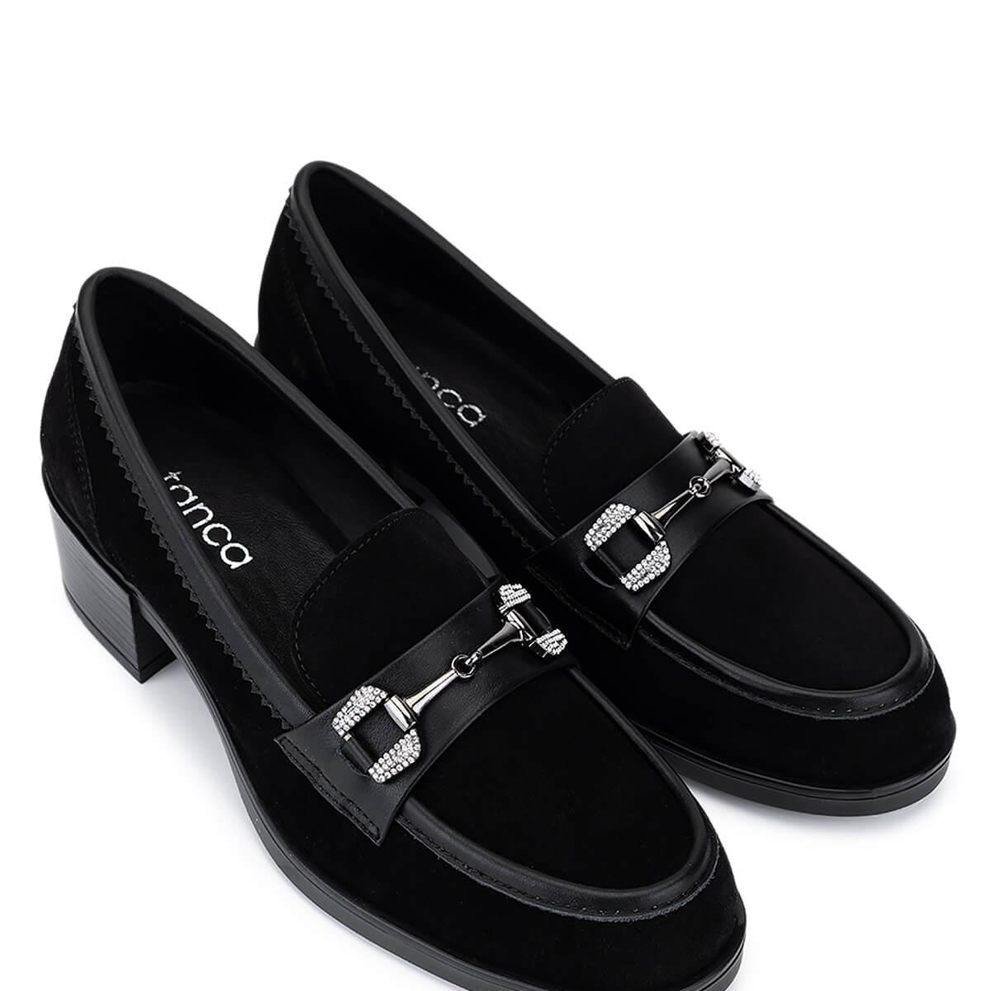 Tamer Tanca Kadın Hakiki Deri Siyah Süet Makosen Ayakkabı