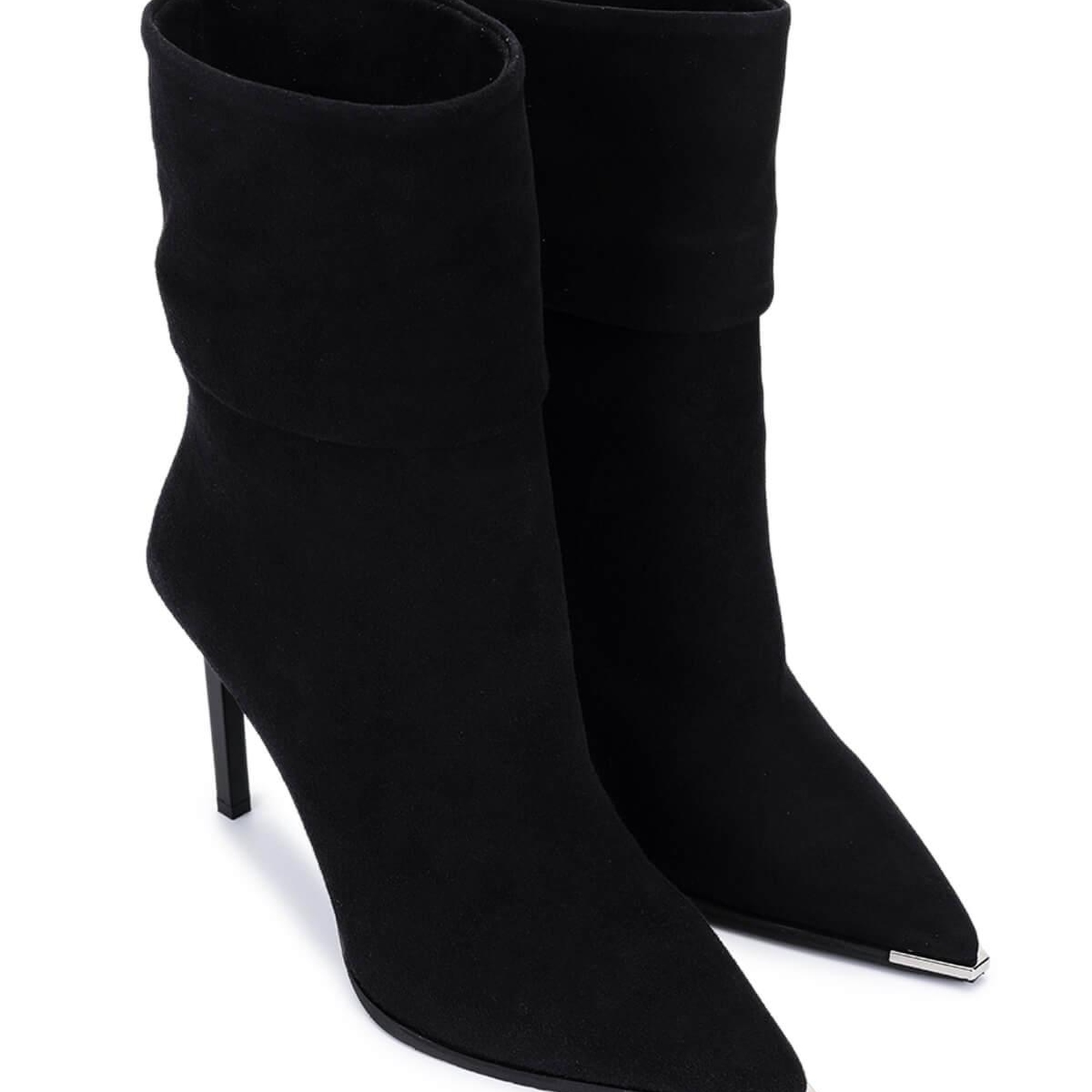 Tamer Tanca Kadın Hakiki Deri Siyah Süet Topuklu Bot