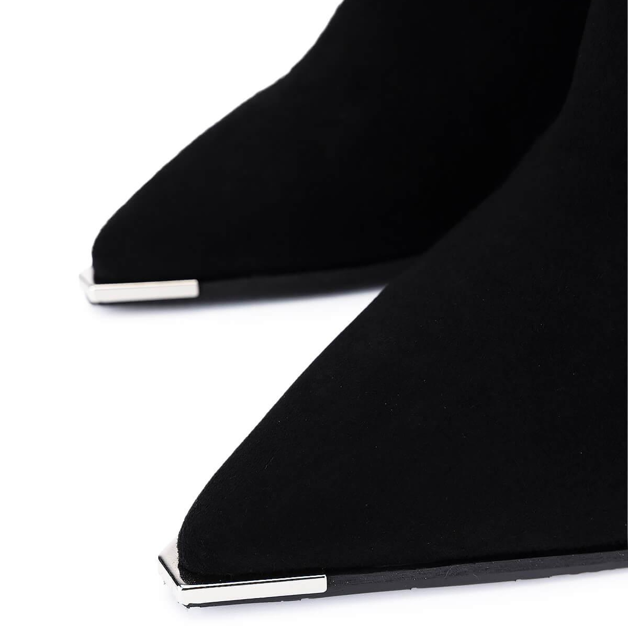 Tamer Tanca Kadın Hakiki Deri Siyah Süet Topuklu Bot