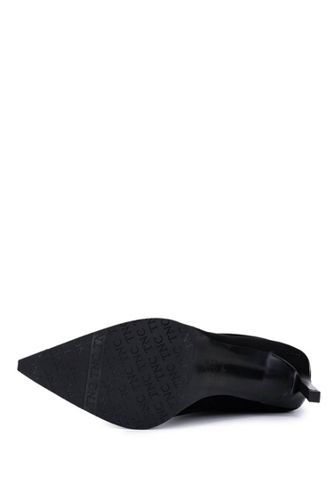  Tamer Tanca Kadın Hakiki Deri Siyah Süet Topuklu Bot