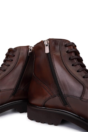  Tamer Tanca Erkek Hakiki Deri Kahverengi Casual Bot