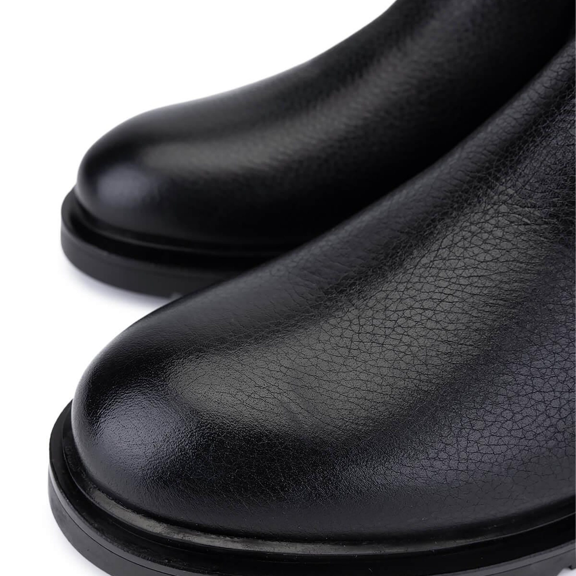 Tamer Tanca Erkek Hakiki Deri Siyah Floter Casual Bot