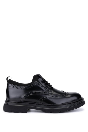  Tamer Tanca Erkek Hakiki Deri Siyah Açma Casual Ayakkabı