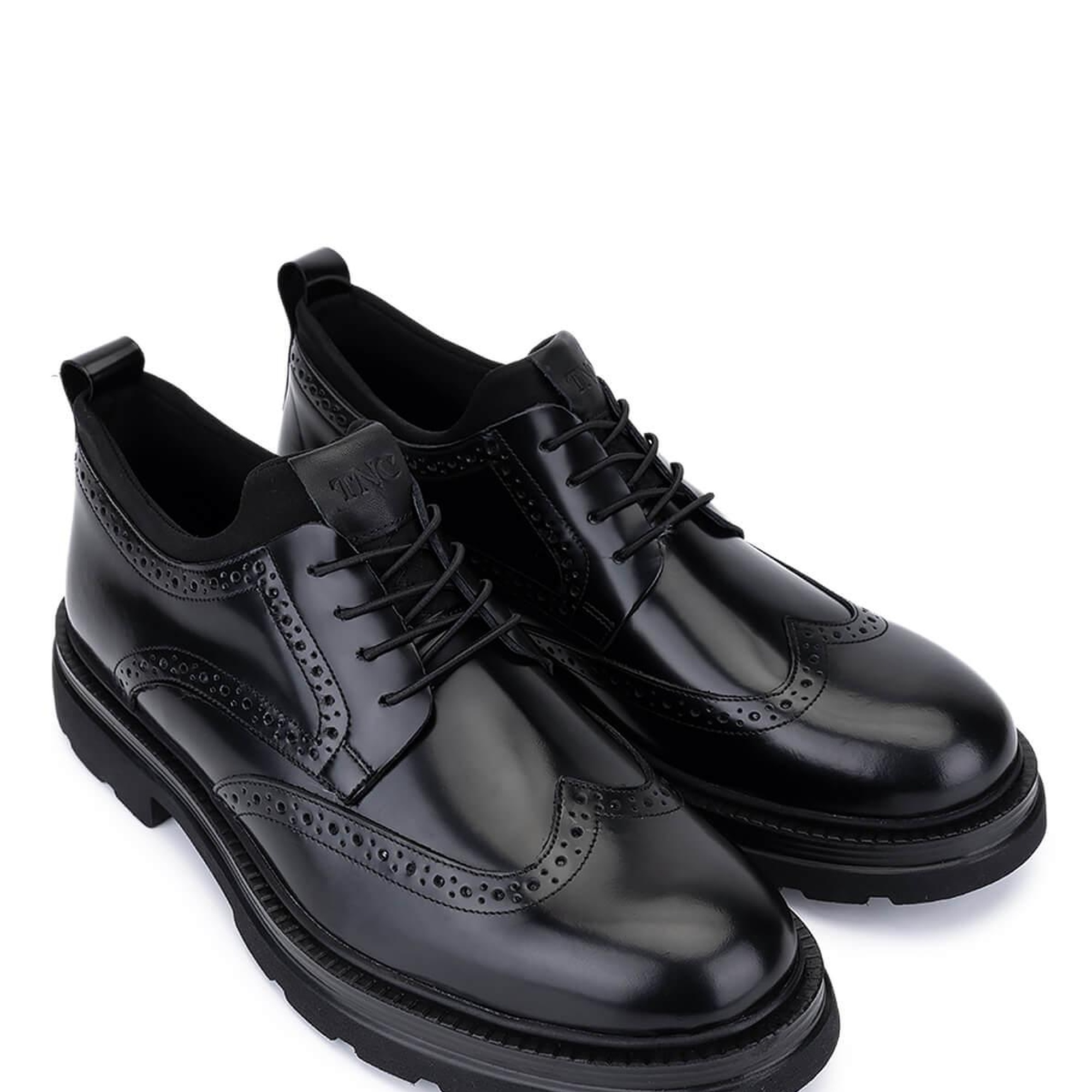 Tamer Tanca Erkek Hakiki Deri Siyah Açma Casual Ayakkabı