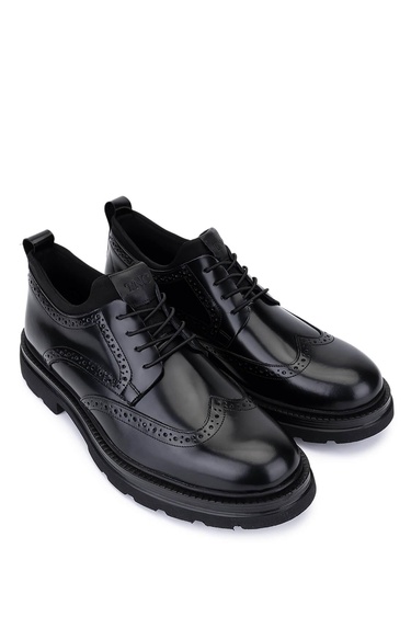  Tamer Tanca Erkek Hakiki Deri Siyah Açma Casual Ayakkabı