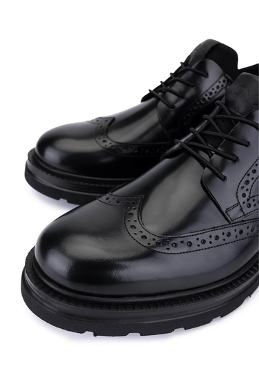  Tamer Tanca Erkek Hakiki Deri Siyah Açma Casual Ayakkabı