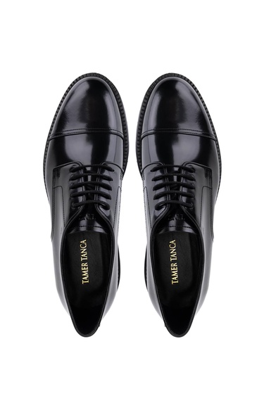 Tamer Tanca Erkek Hakiki Deri Siyah Açma Klasik Ayakkabı