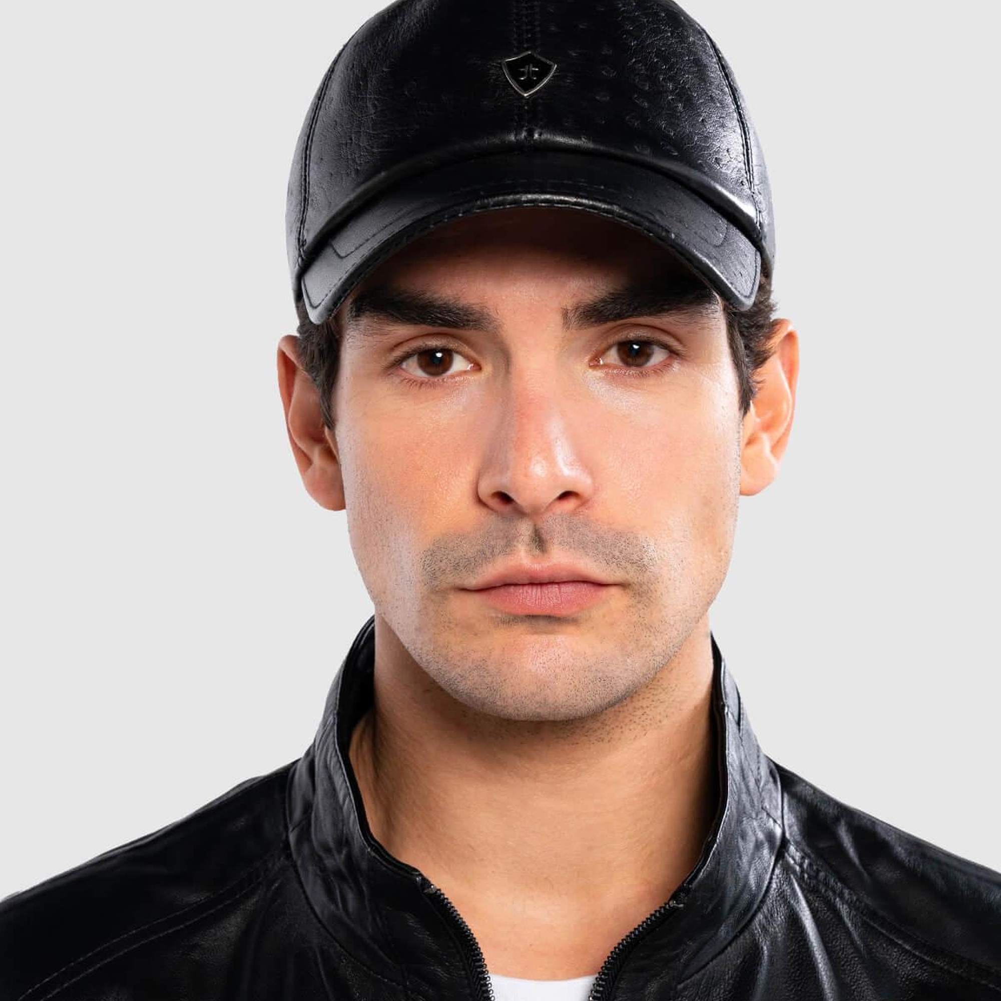 Tamer Tanca Erkek Hakiki Deri Siyah Devekuşu Şapka