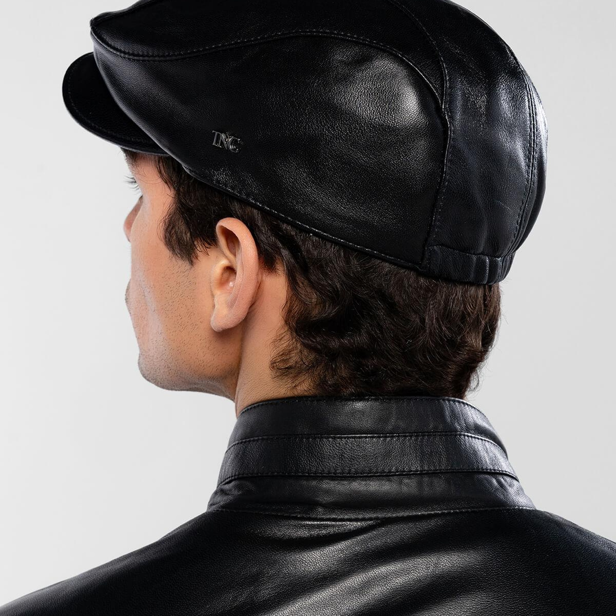 Tamer Tanca Erkek Hakiki Deri Siyah Deri London Şapka