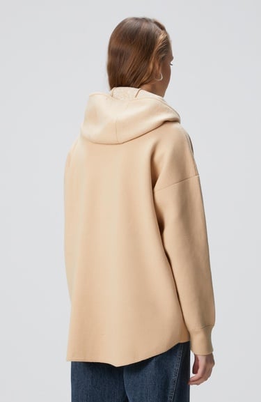  Network Kadın Limited Bej Yün Karışımlı İçi Desenli Triko Ceket