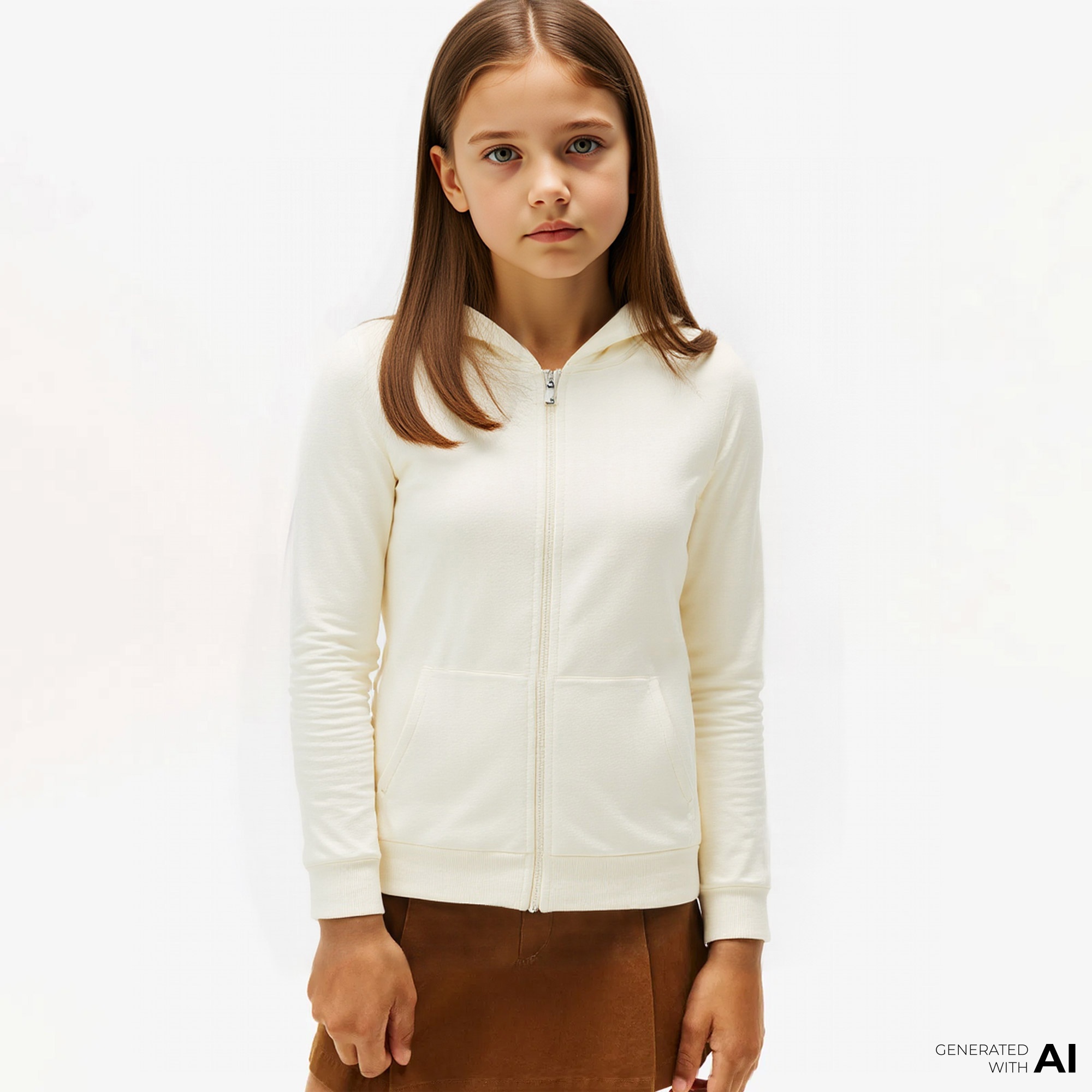 Nautica Kız Çocuk Beyaz Standart Fit Sweatshirt