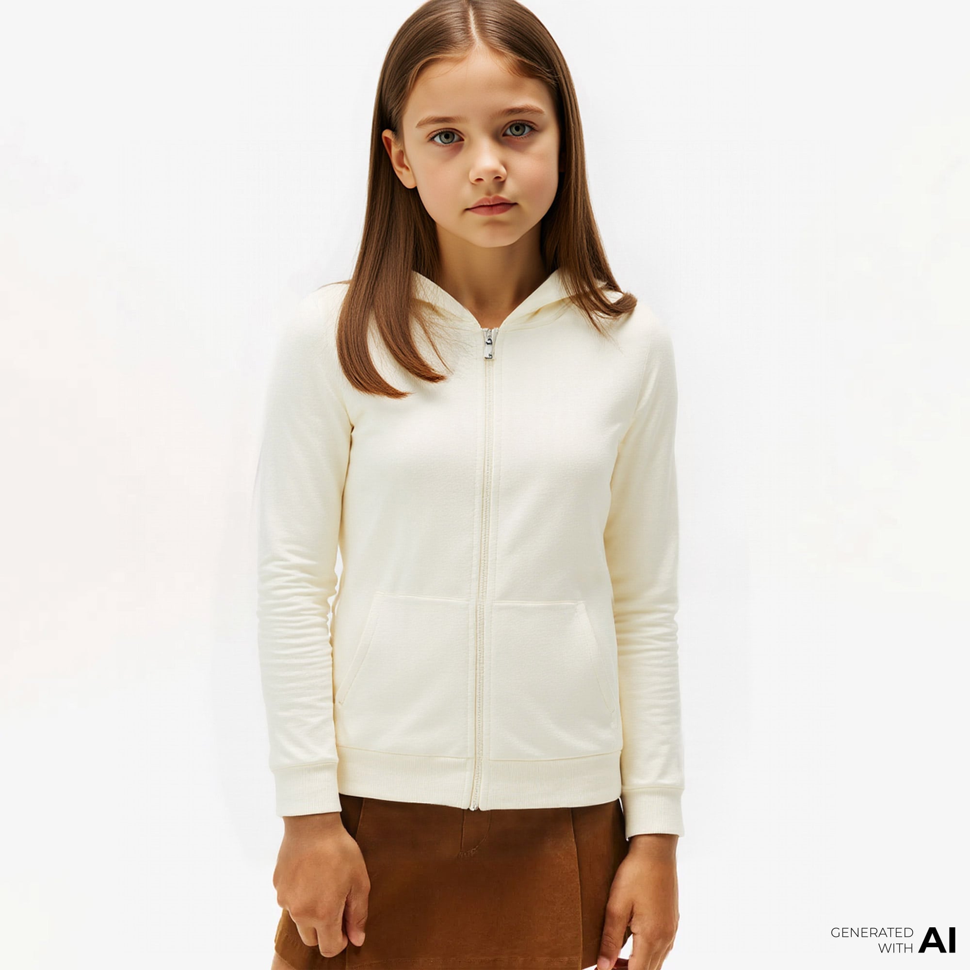  Nautica Kız Çocuk Beyaz Standart Fit Sweatshirt