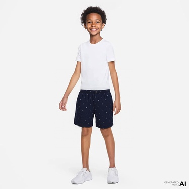  Nautica Erkek Çocuk Lacivert Standart Fit Desenli Şort