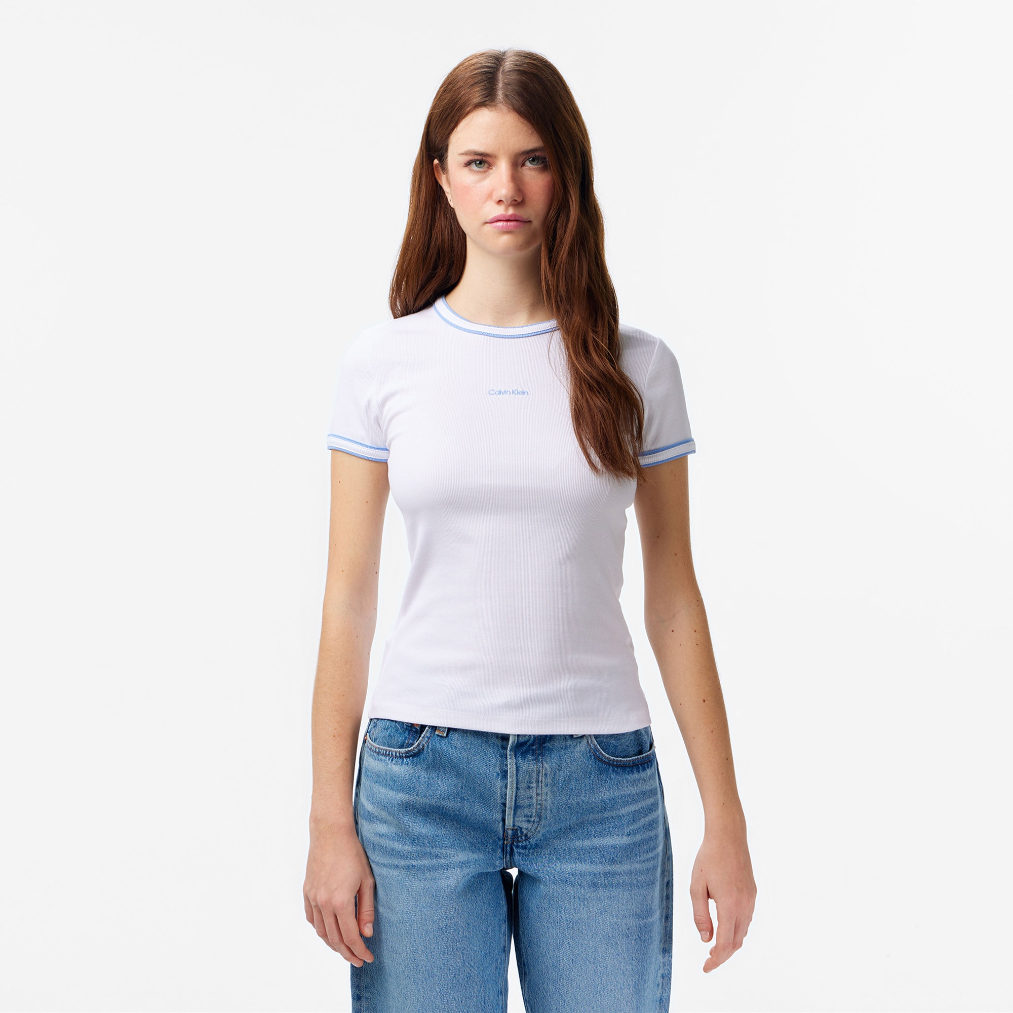 Calvin Klein Kadın Beyaz T-Shirt