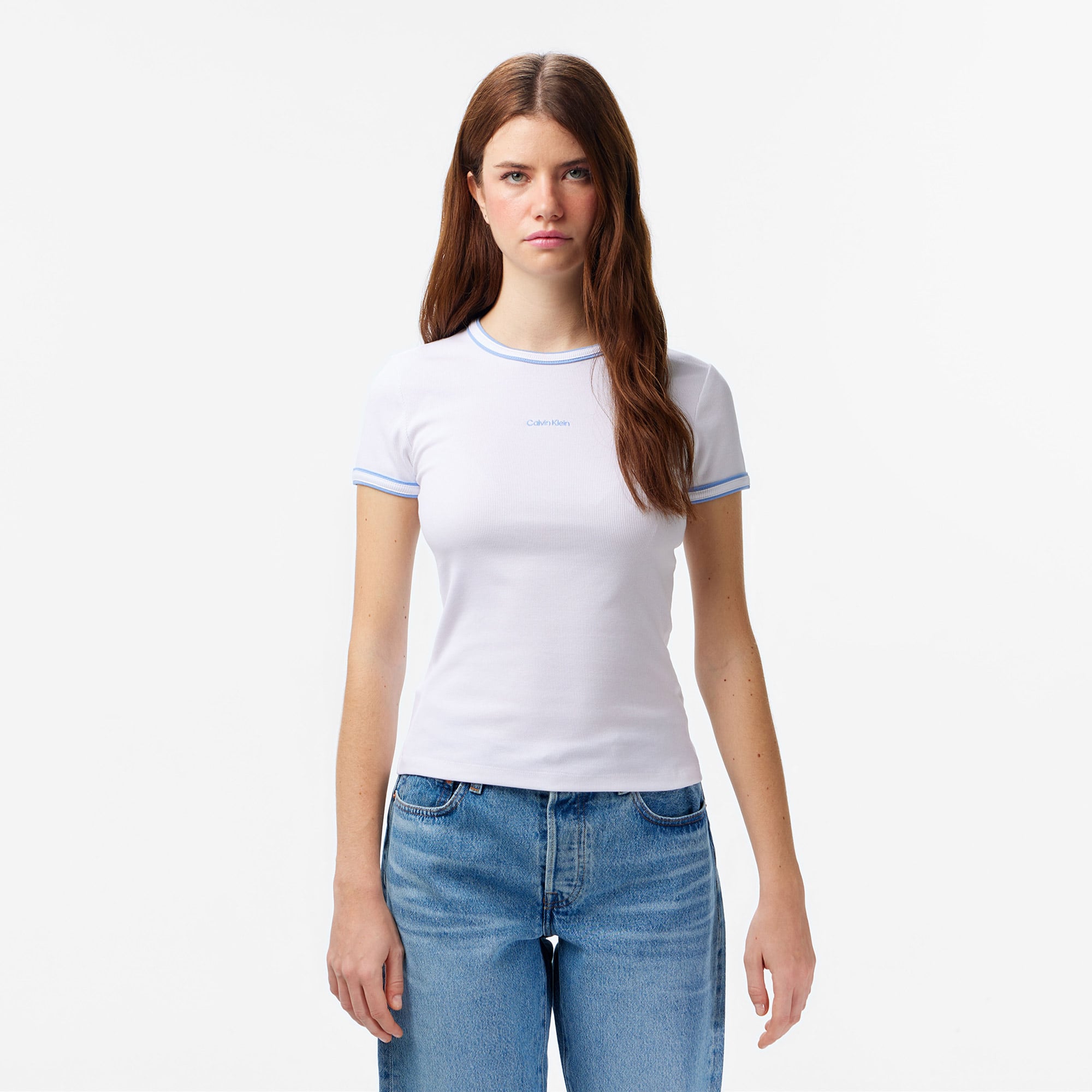  Calvin Klein Kadın Beyaz T-Shirt