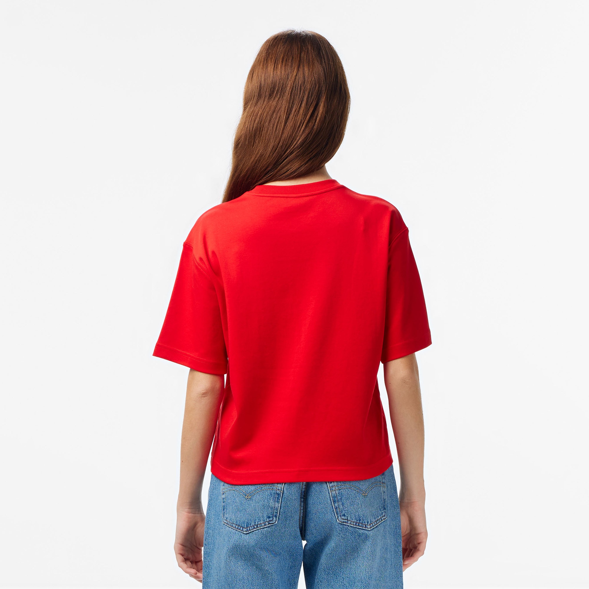 Calvin Klein 3D Roidery Logo Kadın Kırmızı T-Shirt