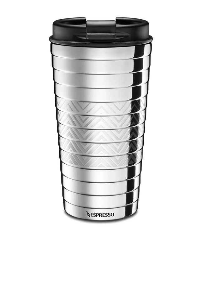  Nespresso Touch Travel Paslanmaz Çelik Termos 345 ML, Gümüş