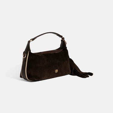  Kadın Kahve Püskül Aksesuarlı Omuz Askılı El Çantası